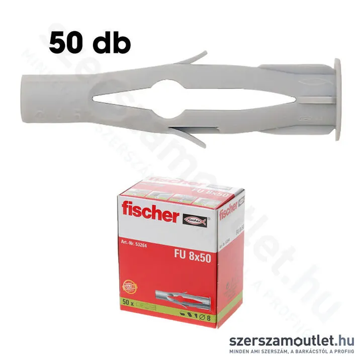 FISCHER FU Univerzális műanyag dübel 8x50mm [50db/doboz] csavar nélkül (53264)