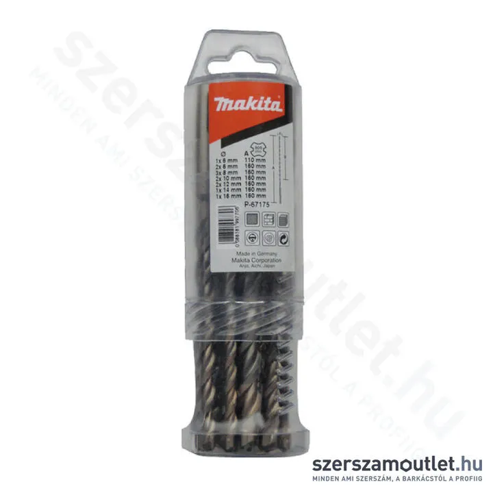 MAKITA SDS-Plus V-plus fúrókészlet 6x110;6/8/10/12/14/16x160 mm (P-67175)