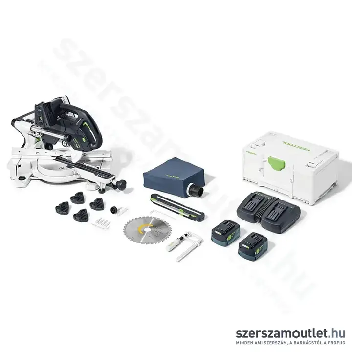 FESTOOL KSC 60 EB 5,0 l-Plus Akkus szénkefementes gérvágó (SYS 18V 2x5,0Ah/TCL 6 DUO akku+töltő)