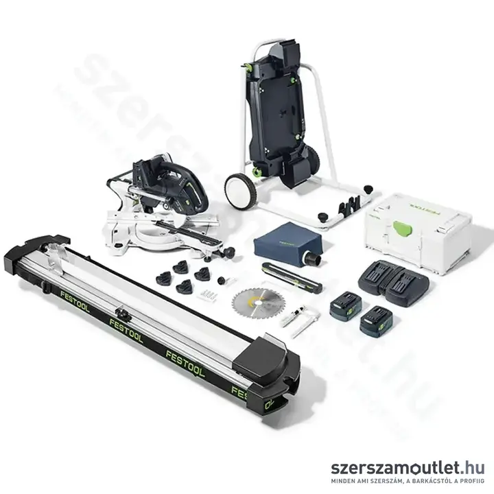 FESTOOL KSC 60 EB 5,0 l-UG-Set Akkus szénkefementes gérvágó (SYS 18V 2x5,0Ah/TCL 6 DUO akku+töltő)