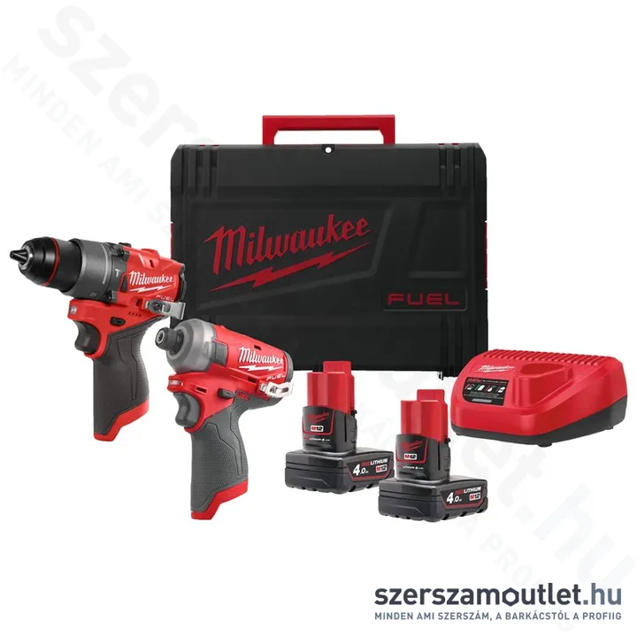 MILWAUKEE M12 FPP2E2-402X Akkus szénkefementes erőcsomag HD kofferben (2x4,0Ah/12V) (4933480594)