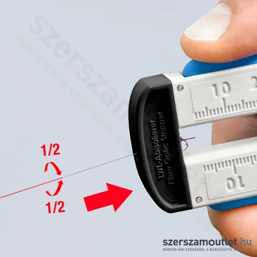 KNIPEX Krimpelő fogó száloptikai kábelhez (blankoló) 190mm (12 85 110 SB)