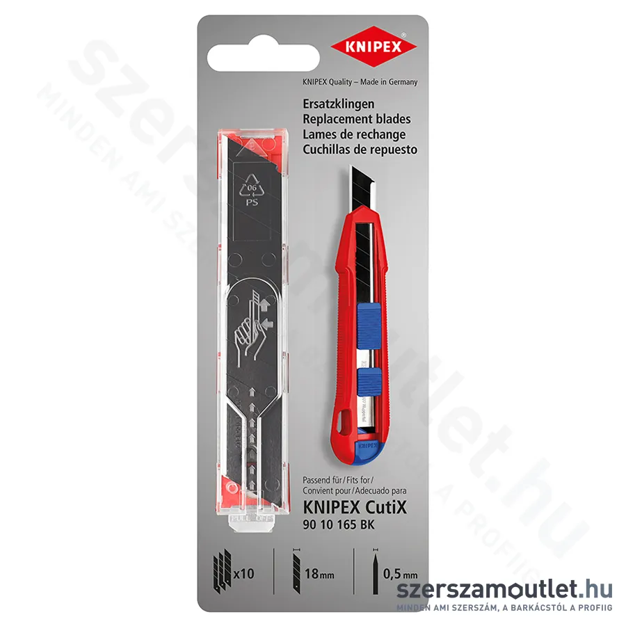 KNIPEX Tartalék penge 18mm 10db-os (90 10 195 BK-hoz) (90 10 165 E02)