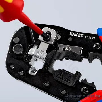 KNIPEX Krimpelő fogó RJ45 Western-hez 190mm (97 51 13)