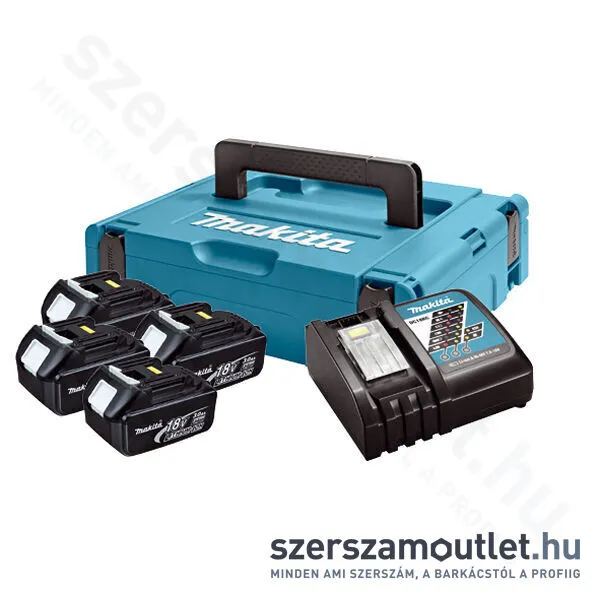 MAKITA 4db BL1830 Akku szett Li-ion 18V/3,0Ah + DC18RC töltő + MAKPAC koffer (197954-1)