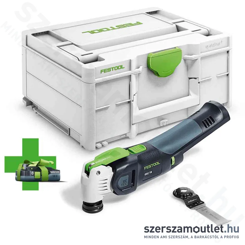FESTOOL OSC 18 E-Basic Akkus multigép Systainer-ben (18V) (AJÁNDÉK AKKUVAL, TÖLTŐ NÉLKÜL!)