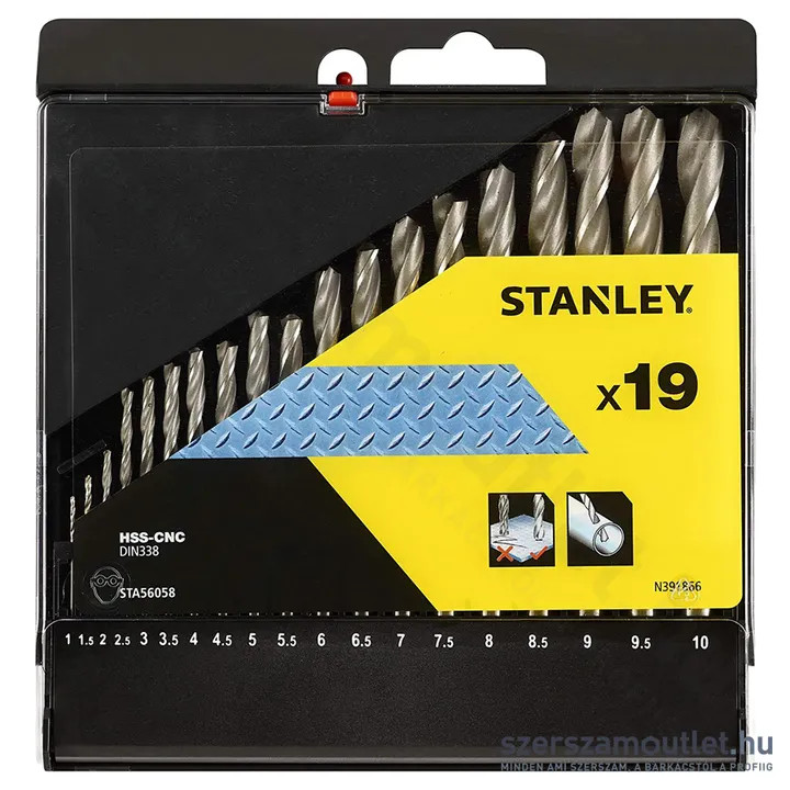 STANLEY HSS-CNC Fémfúrószár készlet 19db-os (1-10mm) (STA56058-QZ)