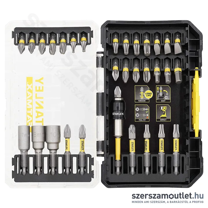 STANLEY Bitkészlet mágneses screwlock rendszerrel 32db-os (STA88557-XJ)