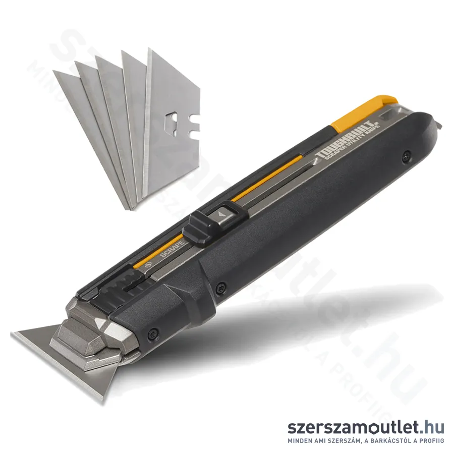TOUGHBUILT H4S5-01 Kitolható pengés kés kaparó funkcióval 16,5cm + 5db penge (TB-H4S5-01)