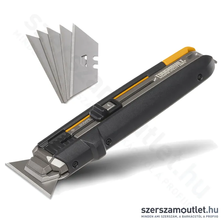 TOUGHBUILT H4S5-01 Kitolható pengés kés kaparó funkcióval 16,5cm + 5db penge (TB-H4S5-01)
