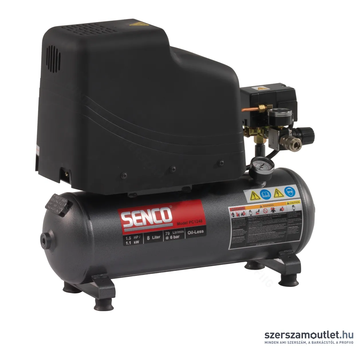 SENCO PC1248 Olajmentes kompakt kompresszor (1,1kW/8L)