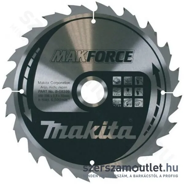 MAKITA MAKFORCE Körfűrésztárcsa durva/közepes vágás 160x20 mm Z16 (B-08143)