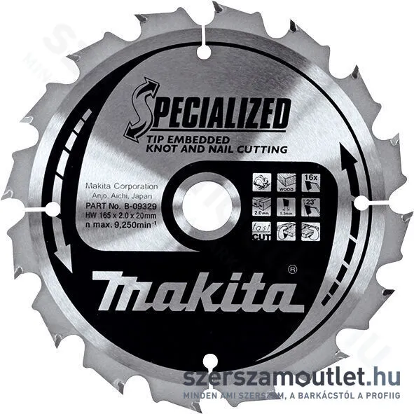 MAKITA SPECIALIZED Körfűrésztárcsa 185x30 mm Z16 (B-09341)