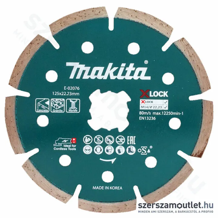 MAKITA X-LOCK gyémánttárcsa szegmenses 125mm (E-02076)