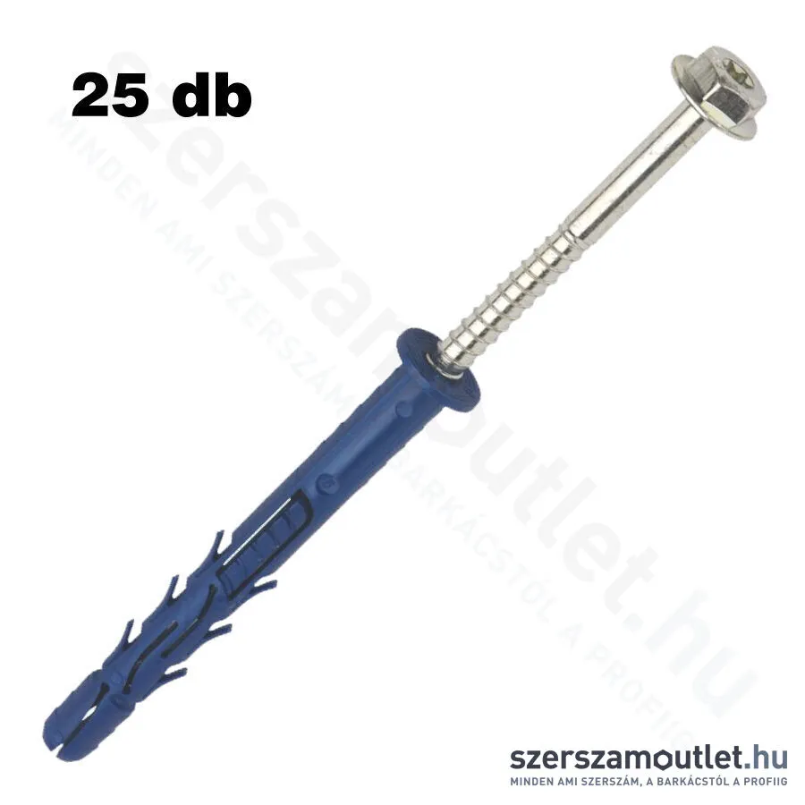 KOELNER Peremes dübel hatlapfejű peremes csavarral TORX 10x140mm [25db/doboz] (KO57258)