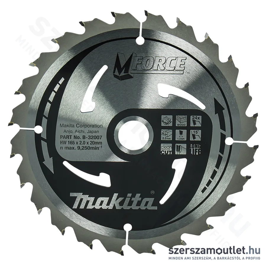 MAKITA M-FORCE Körfűrésztárcsa 165x20x2 mm (B-32007)