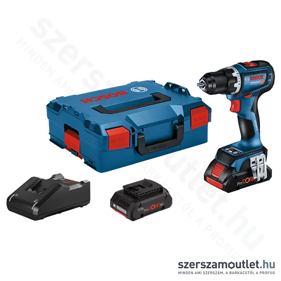 BOSCH GSR 18V-90 C Akkus szénkefementes fúró-csavarozó+L-Boxx 18V ProCore (2x4,0Ah akku)