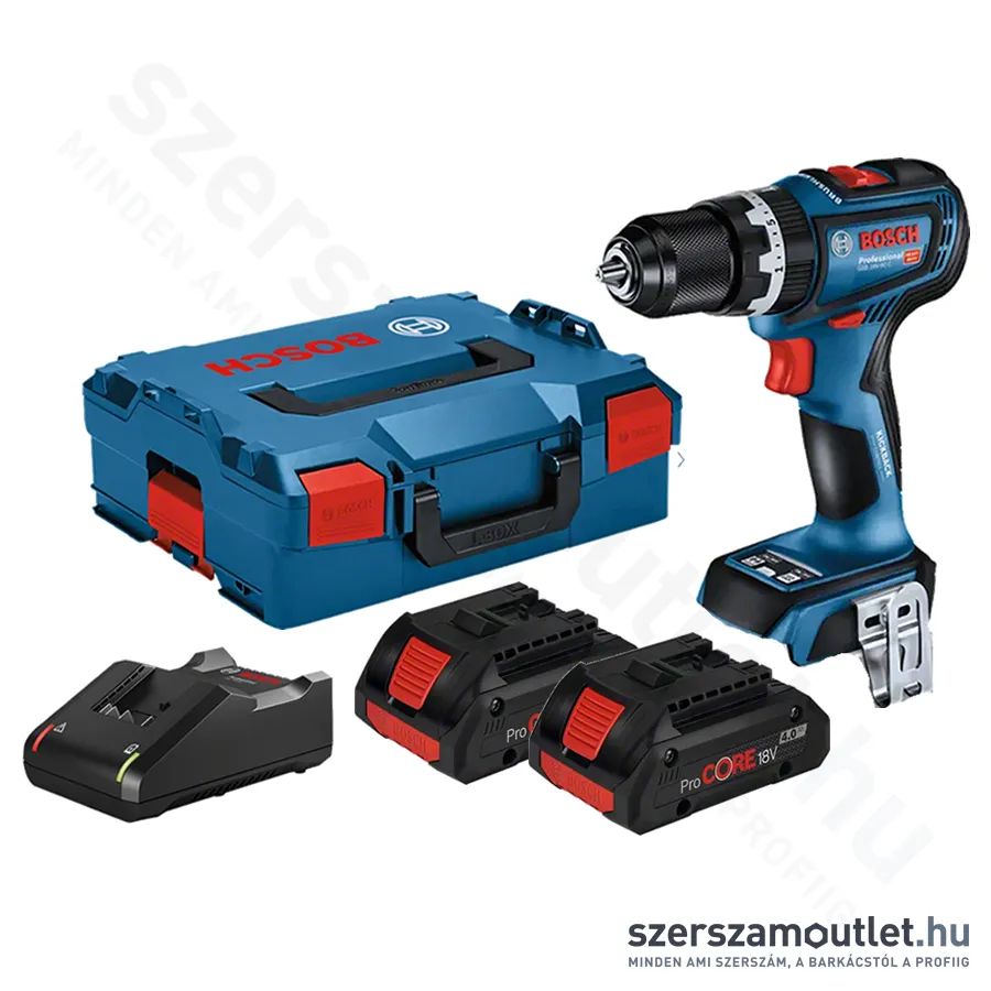 BOSCH GSB 18V-90 C Akkus szénkefementes fúró-csavarozó 18V+L-Boxx ProCore (2x4,0Ah akku)