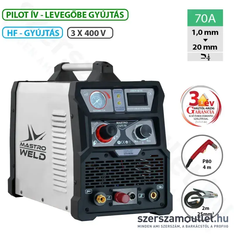 MASTROWELD CUT-70 Plazmavágó inverter 400V (20-70A) (00570F)