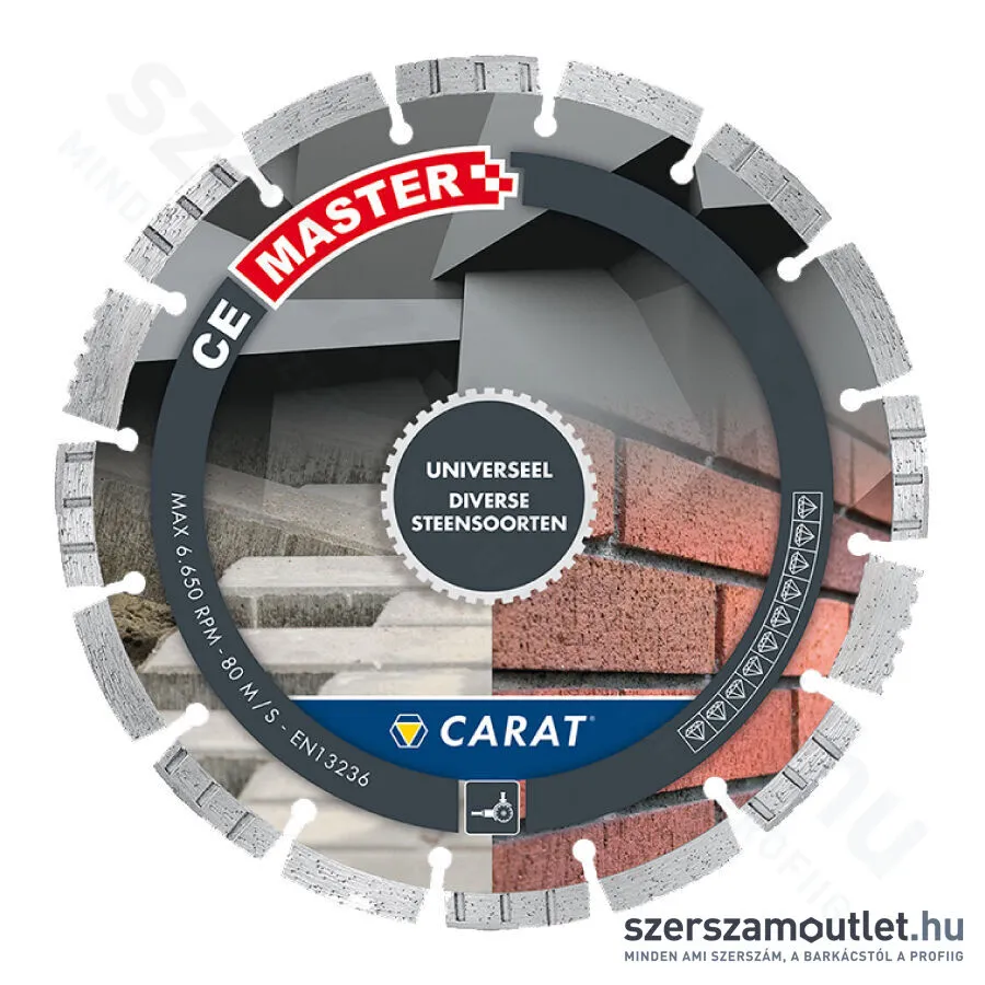 CARAT Univerzális Master gyémánt vágótárcsa 115x22,23mm | Három különböző szegmens