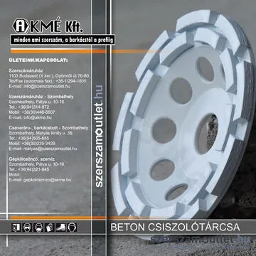 Szerszámoutlet/AKMÉ 125x22,2x5,5 fehér két soros csiszolótányér (CCW125ECO-F)