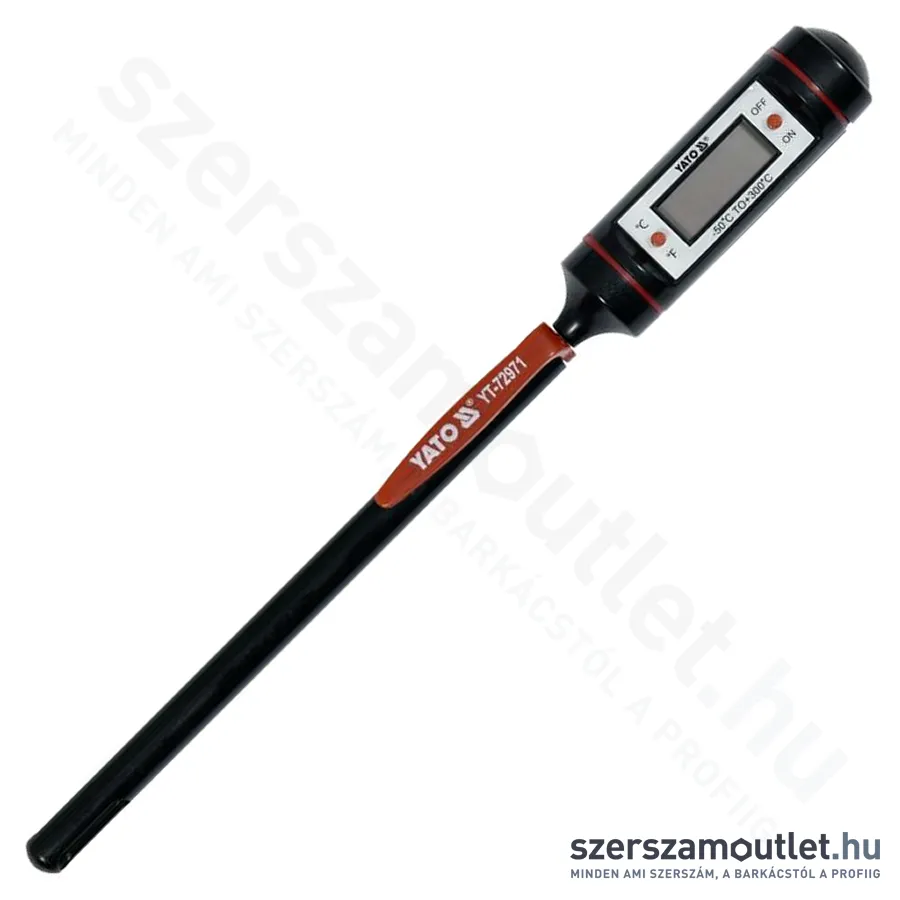 YATO digitális hőmérő szondával, LCD képernyő 130mm -50°C+300°C (YT-72971)