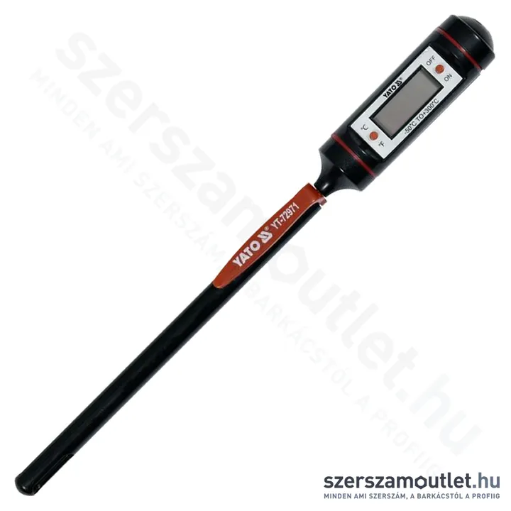 YATO digitális hőmérő szondával, LCD képernyő 130mm -50°C+300°C (YT-72971)