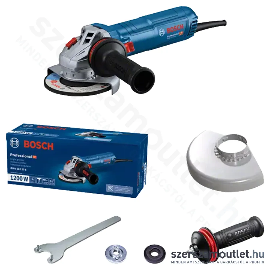 BOSCH GWS 12-125 S Sarokcsiszoló fordulatszám szabályzós lágyindítással (1200W/125mm)