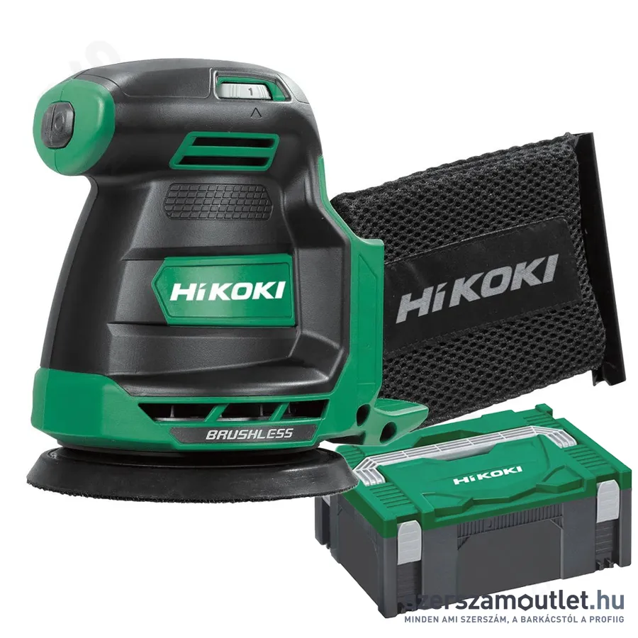 HIKOKI SV1813DA-BASIC-HSC Akkus excentercsiszoló HITBOXBAN (18V/125mm) (Akku és töltő nélkül!)