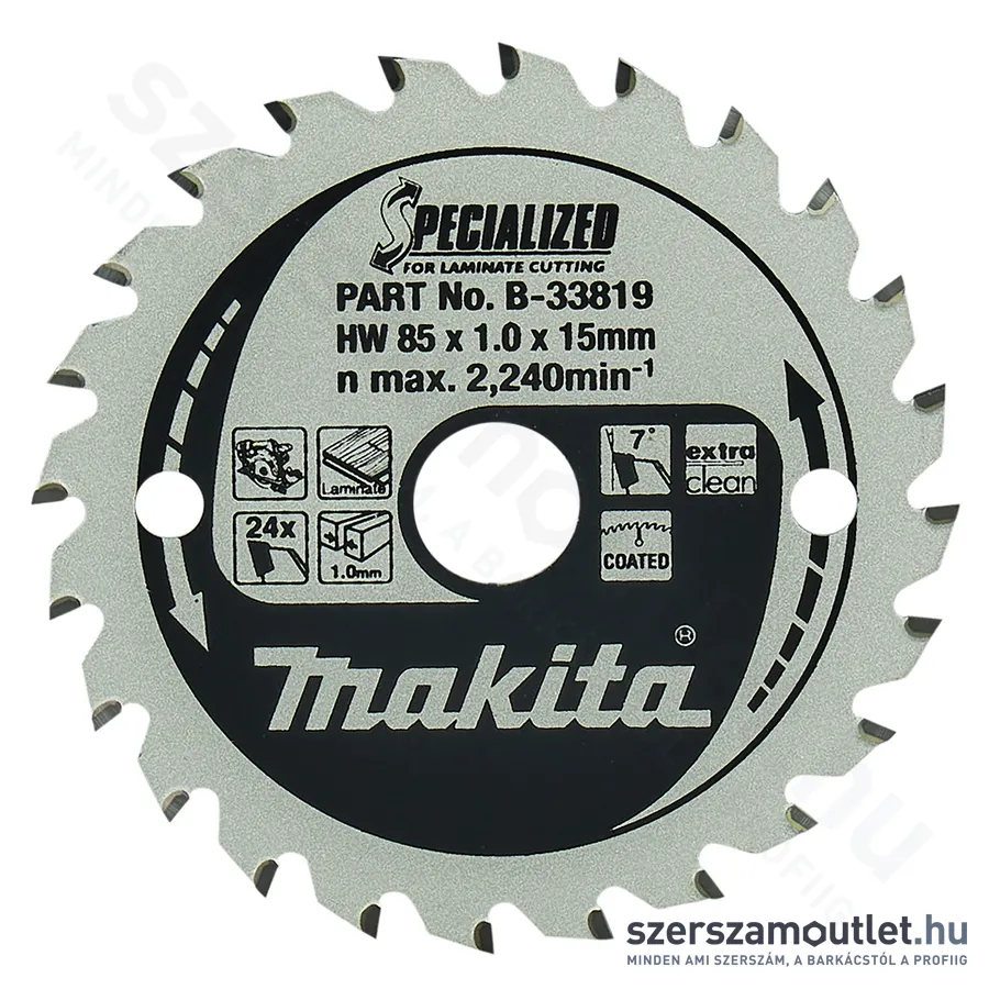 MAKITA SPECIALIZED LAMINÁLT Körfűrésztárcsa 85x15 Z24 (B-33819)