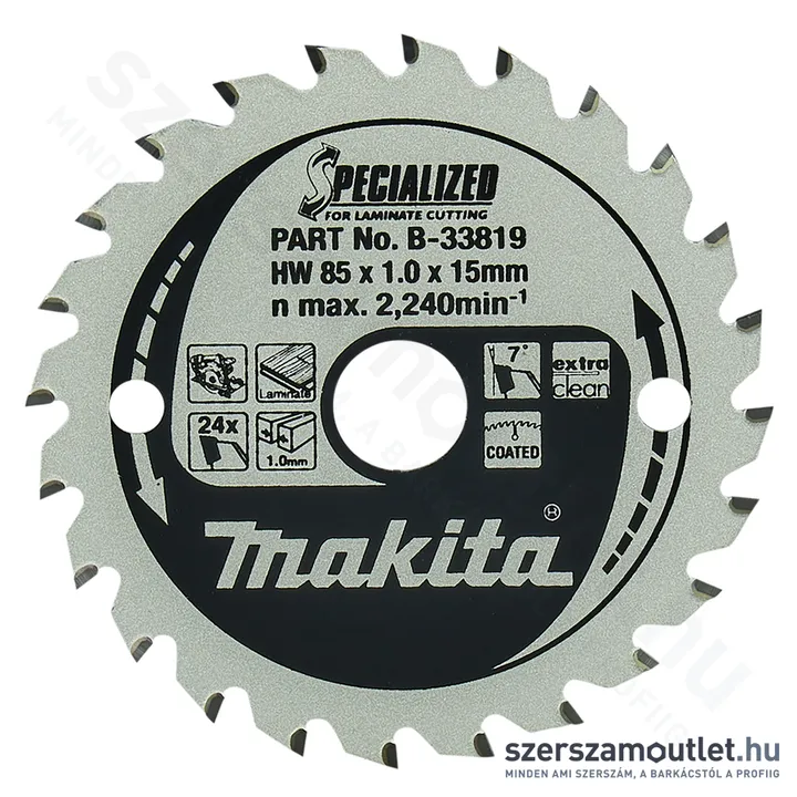 MAKITA SPECIALIZED LAMINÁLT Körfűrésztárcsa 85x15 Z24 (B-33819)