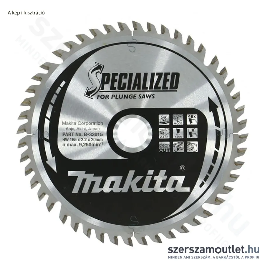 MAKITA SPECIALIZED Körfűrésztárcsa merülő fűrészhez 160x20mm Z28