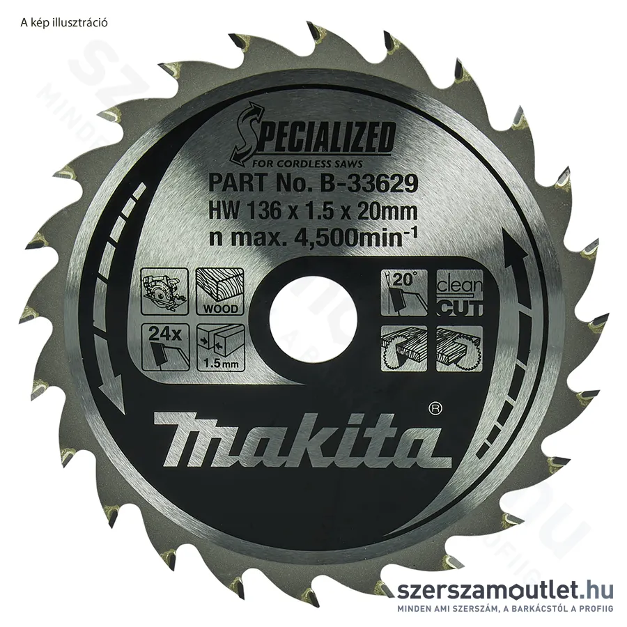 MAKITA SPECIALIZED Körfűrésztárcsa FA 165x20mm Z24