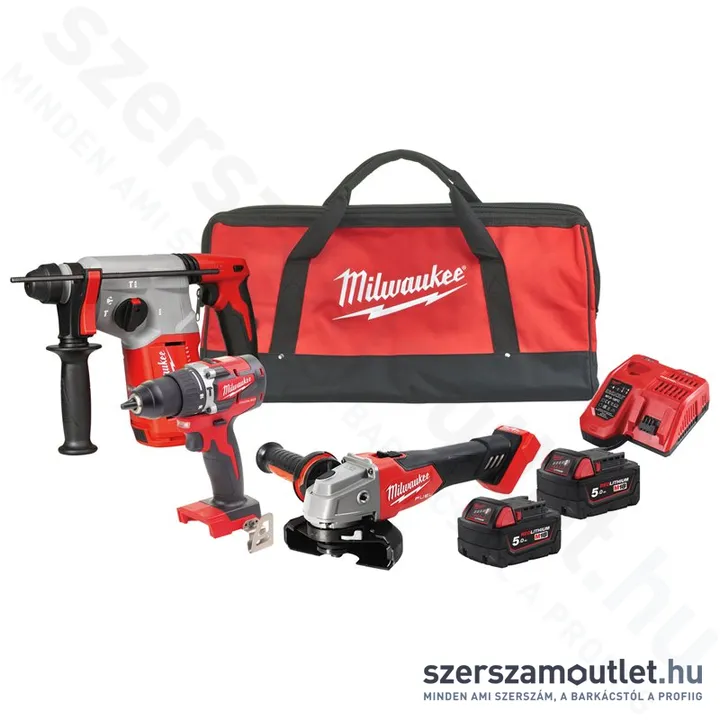 MILWAUKEE M18 FPP3Q-502B Akkus szénkefementes erőcsomag táskában (2x5,0Ah/18V) (4933492517)