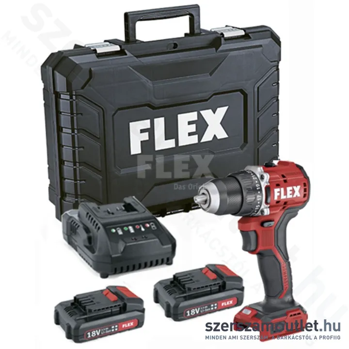 FLEX DD 2G 18.0 EC LD/2.5 SET Akkus fúró-csavarozó szénkefementes, kofferben (2x2,5Ah/18V) (519.049)