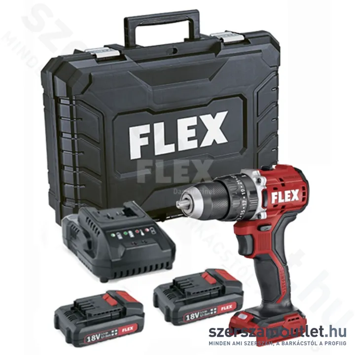 FLEX PD 2G 18.0 EC LD/2.5 SET Akkus ütvefúró-csavarozó szénkefementes, kofferben (2x2,5Ah/18V)