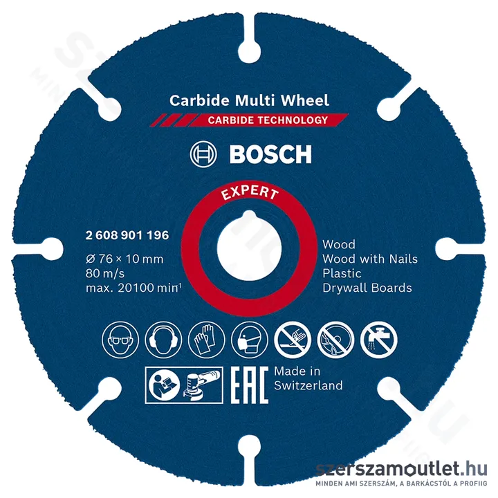 BOSCH EXPERT Carbide Multi Wheel vágótárcsák 76x10mm (2608901196)