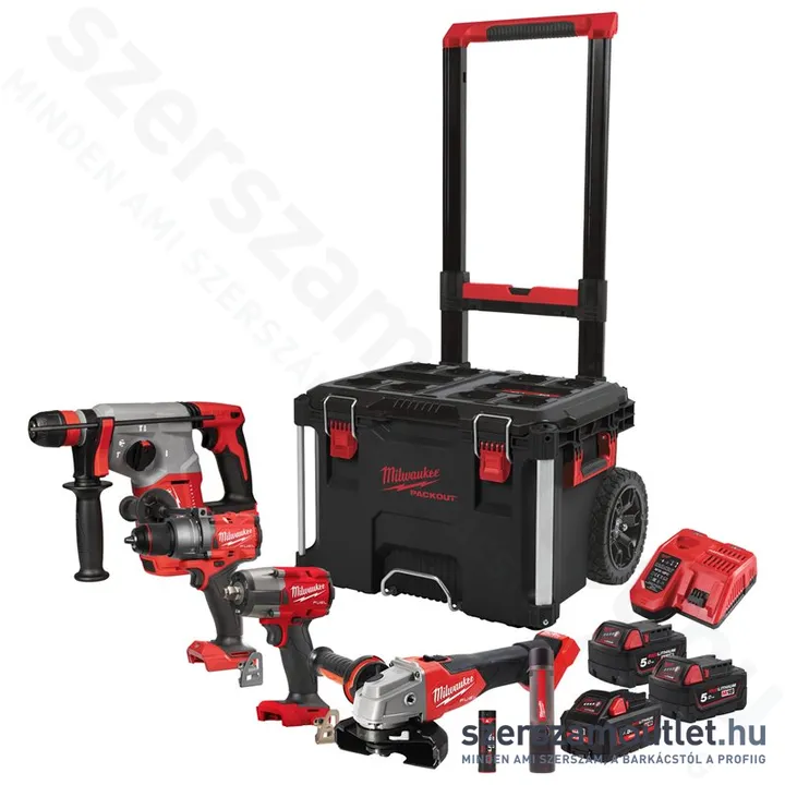 MILWAUKEE M18 FPP4D-555T Akkus erőcsomag PACKOUT 1-ben (2x5,0Ah/1x5,5Ah/18V) (4933492520)