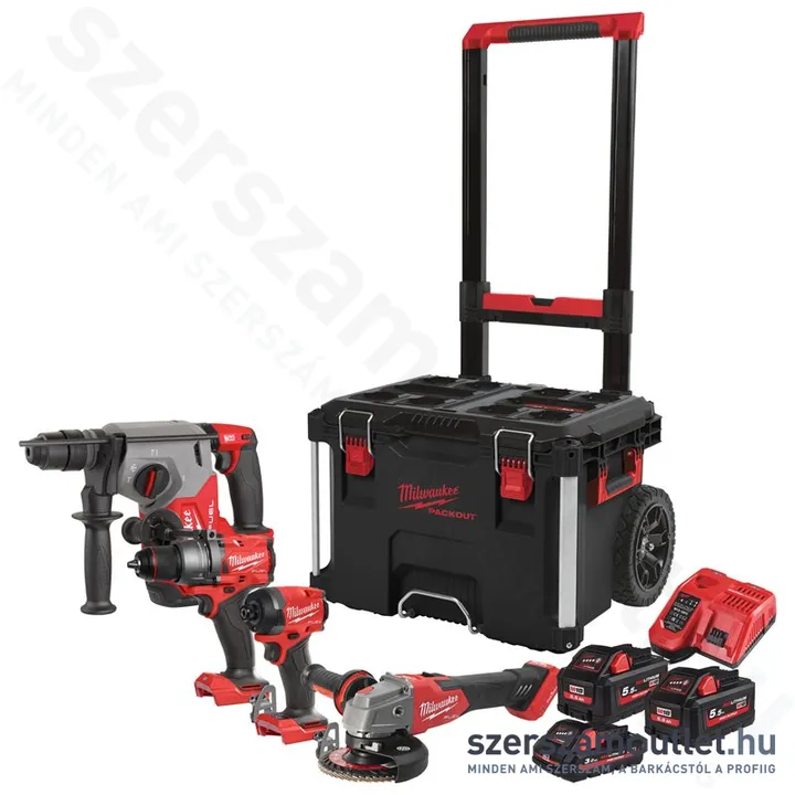 MILWAUKEE M18 FPP4E-555T Akkus erőcsomag PACKOUT 1-ben (1x3,0Ah/2x5,5Ah/18V) (4933492530)