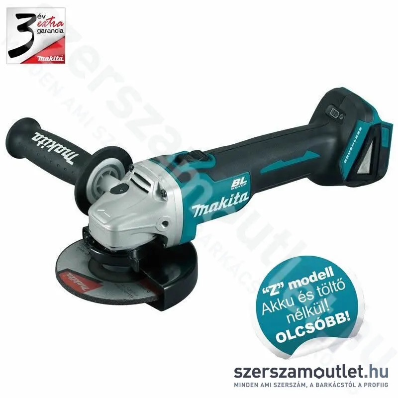 MAKITA DGA504Z Akkus szénkefementes sarokcsiszoló (18V/125mm) (Akku és töltő nélkül!)(BULK)