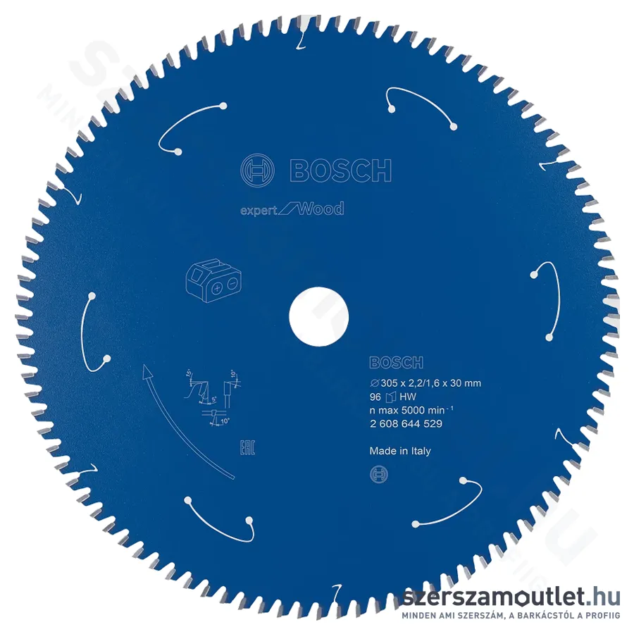 BOSCH EXPERT for Wood körfűrészlap akkumulátoros körfűrészekhez 305x2,2mm T96 (2608644529)