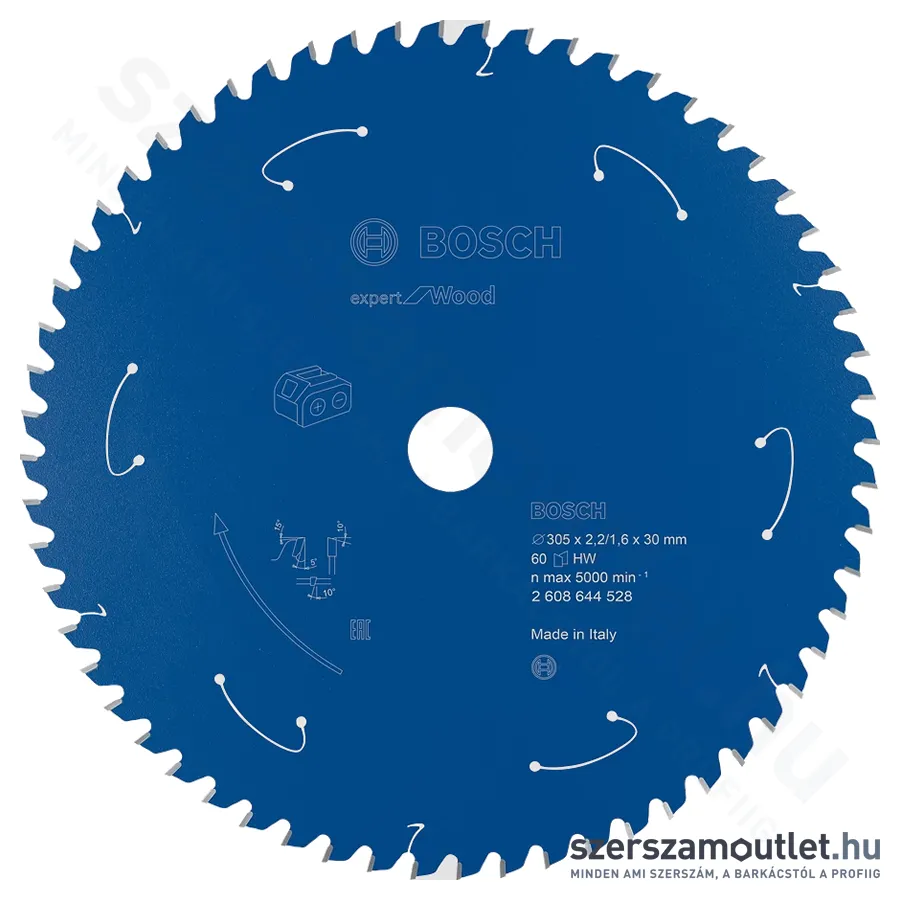 BOSCH Expert for Wood körfűrészlap akkumulátoros körfűrészekhez 305x2,2mm T60 (2608644528)