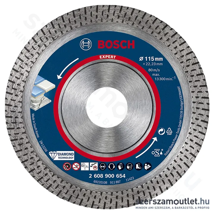 BOSCH EXPERT HardCeramic vágótárcsa 115x22,23x1,4mm (2608900654)