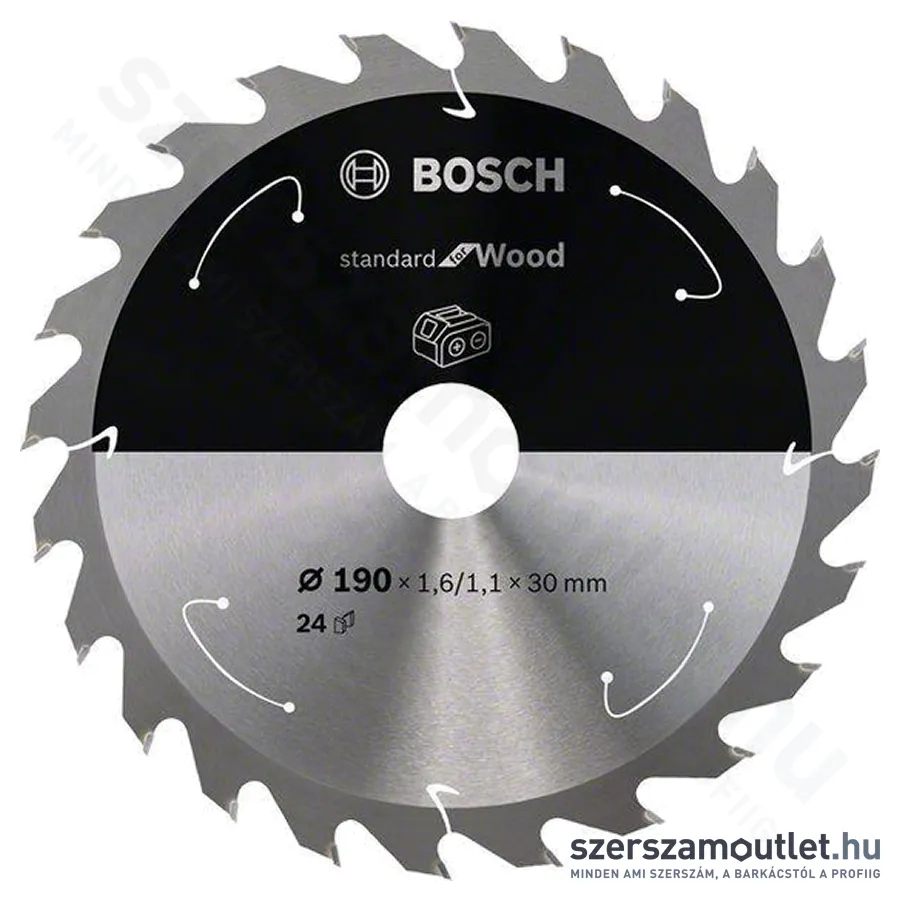 BOSCH Standard for Wood körfűrészlap akkumulátoros körfűrészekhez 190x1,6mm T24 (2608837708)