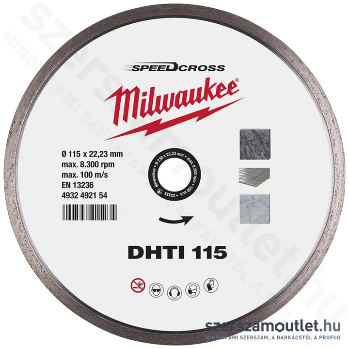 MILWAUKEE SPEEDCROSS DHTI 115 Gyémánt vágótárcsa 115mm (4932492154)