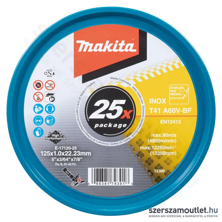 MAKITA Vágókorong 25db 125x1,0mm Inox (E-17120-25)