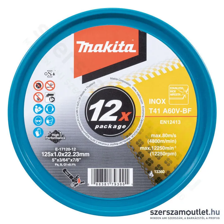 MAKITA Vágókorong 12db 125x1,0mm Inox (E-17120-12)