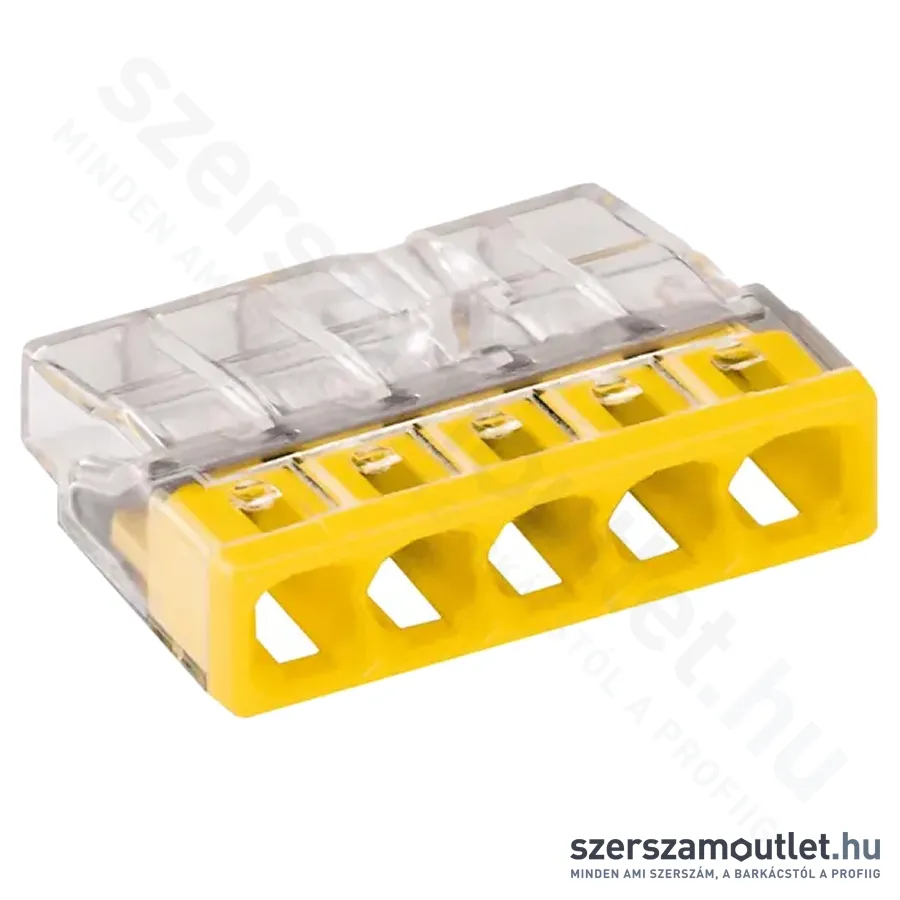 WAGO Vezetékösszekötő átlátszó, 5-pólus 0,5-2,5mm2 24A 450V (2273-205)
