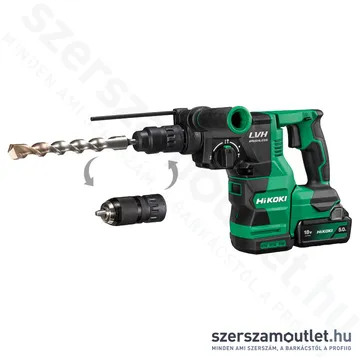 HIKOKI DH1826DC-WUZ Akkus fúrókalapács cseretokmánnyal, porelszívóval HITBOXBAN (2x5,0Ah/18V)
