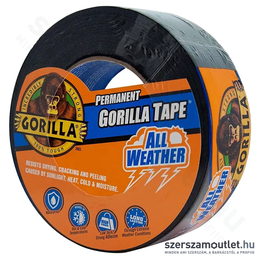 GORILLA TAPE ALL WEATHER EXTREME Fekete extrém erős hőálló ragasztószalag 11m/48mm (3044020)